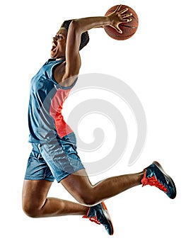 Basketball players woman teenager girl isolated shadows