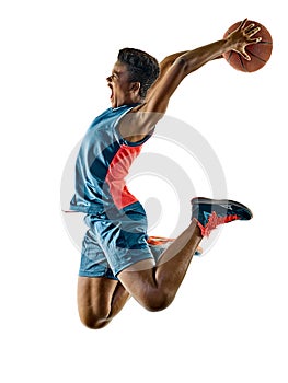 Basketball players woman teenager girl isolated shadows