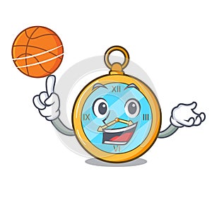 With basketball Pocket vintage watch on a cartoon