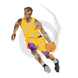 Basketball pose vector set design cube style