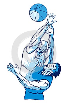 Basketball rebound blue