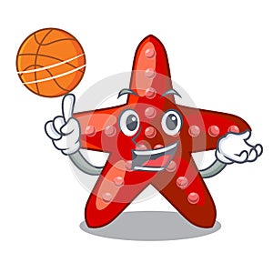 With basketball red starfish isolated with the character