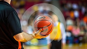 A Basketball Referee Takes Charge in a Thrilling Sports Arena Showdown. Generative AI