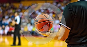 A Basketball Referee Takes Charge in a Thrilling Sports Arena Showdown. Generative AI