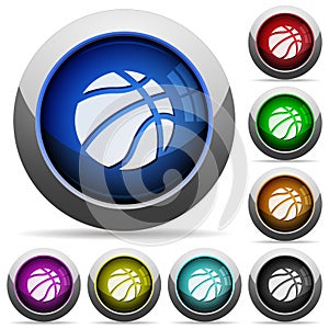 Basketball round glossy buttons