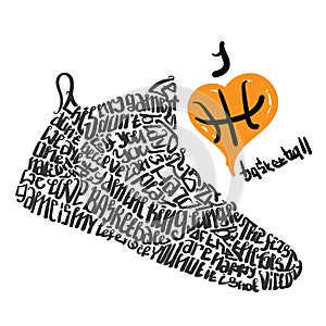 Basketball shoes lettering I love basketball