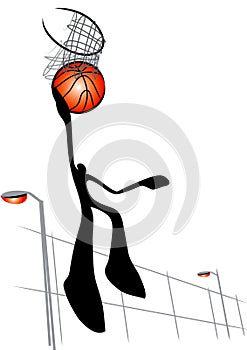 Basketball shooting shadow man