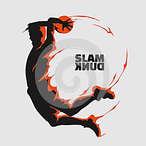 Basketball slam dunk splash