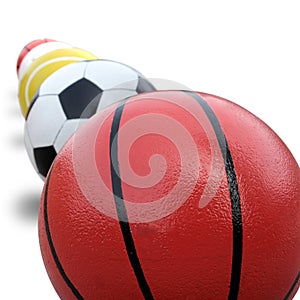 Basketball, Soccer, Tennis, and Golf Sport Balls