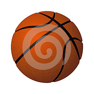 Basketball spherical inflated leather ball realistic vector illustration photo