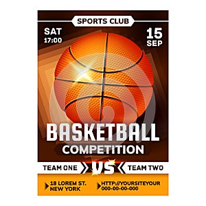 Basketball Sport Competition Flyer Banner Vector