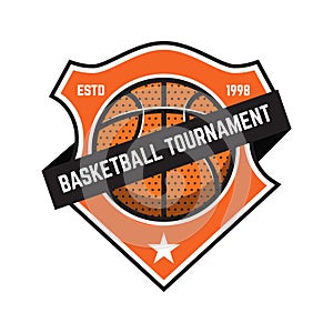 Basketball sport emblems. Design element for poster, logo, label, emblem, sign, t shirt.