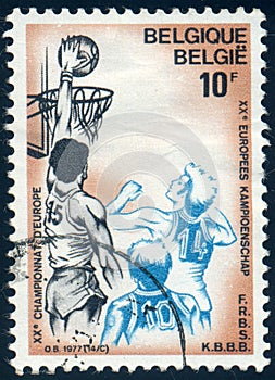 Basketball sport, basketball players, Basketball match scene, circa 1977