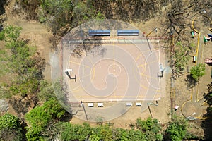 Basketball stadium field
