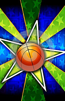 Basketball Star Burst Green