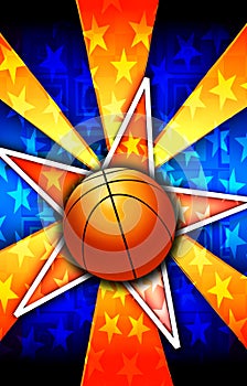 Basketball Star Burst Orange