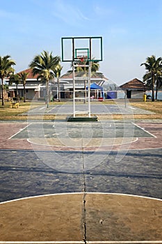 Basketball street court near beach