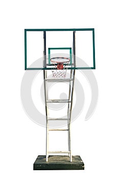 Basketball street court on white background with clipping path