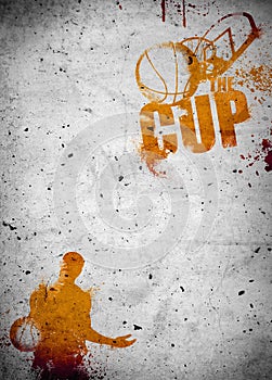 Basketball and streetball poster or flyer background