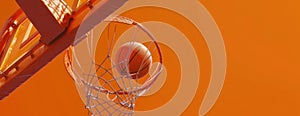 Basketball Swish: A Basketball Going Through a Hoop