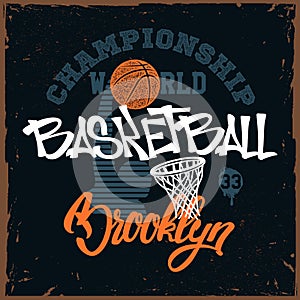 Basketball t-shirt print design for apprel