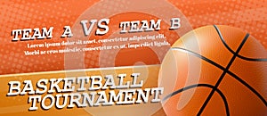 Basketball tournament ad flyer realistic vector