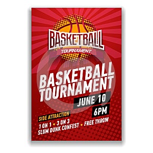 Basketball tournament, modern sports posters design.