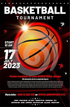 Basketball tournament poster template photo