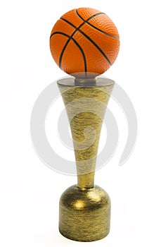 Basketball trophy isolated on white background