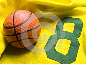 Basketball uniform and ball