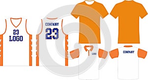 Basketball Uniform Jerseys Front and Back View Mock ups Templates