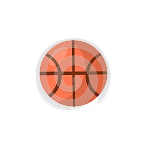 Basketball vector cartoon icon. Round orange ball for basketball, cartoon logo, isolated on white