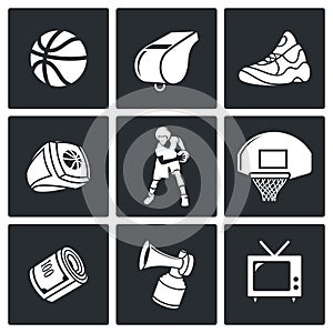 Basketball Vector Icons Set photo