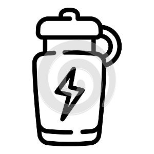 Basketball water bottle icon, outline style