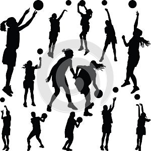 Basketball woman player silhouette