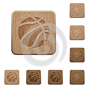 Basketball wooden buttons