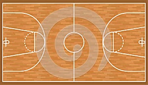 Basketball wooden court background, parquet field