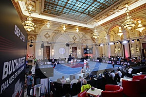 Basketball 3x3 in the Palace of the Parliament, Bucharest, Romania