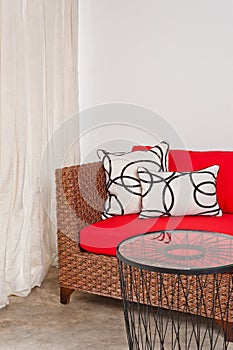 Basketwork sofa
