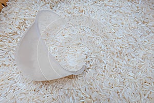 Basmathi rice in a sack