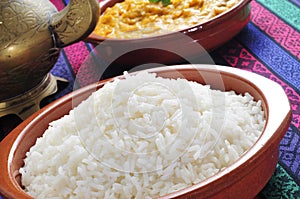 Basmati rice and korma curry