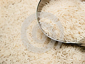 Basmati rice and ladle