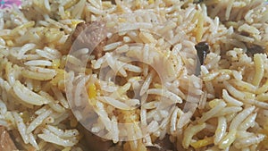 Basmati rice pulao or pulav with chana, or vegetable rice dish