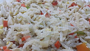 Basmati Rice Pulao or pulav with Peas, or vegetable rice