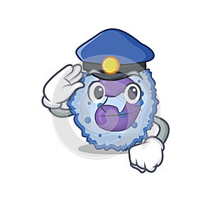 Basophil cell Cartoon mascot performed as a Police officer