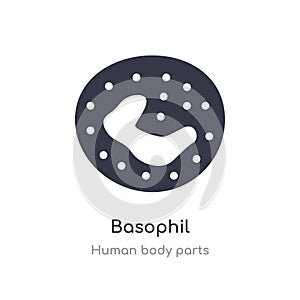 basophil outline icon. isolated line vector illustration from human body parts collection. editable thin stroke basophil icon on