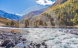 Baspa river valley near Chitkul village of Himachal Pradesh  India.