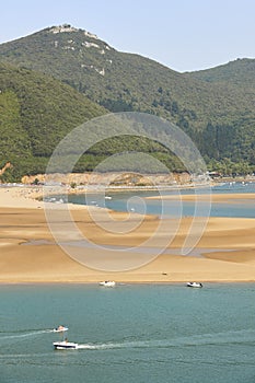 Basque country landscape in Urdaibai Biosphere reserve estuary. Spain