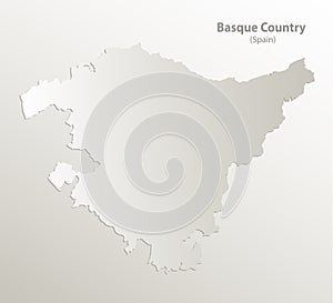 Basque Country map, autonomous community Spain, card paper 3D natura