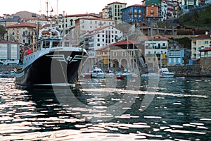 Basque fishing boat in the port of Mutriku